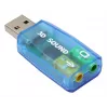 Scheda audio esterna USB Gembird Virtus2 — interfaccia USB, cuffie 3,5 mm, blu trasparente