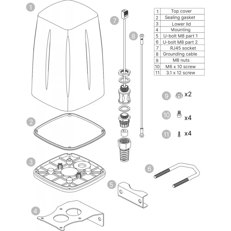 Antenna omnidirezionale Teltonika PR1IC970 0,617-4,3 GHz Wi-Fi