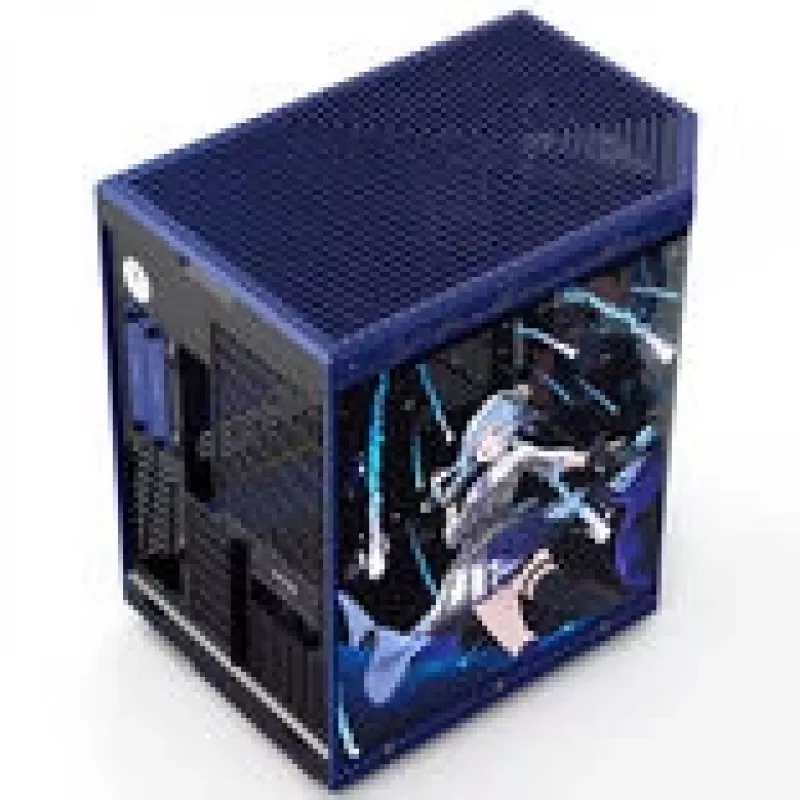 Case per computer HYTE Y70 Hoshimachi Suisei blu vetro temperato — case mid-tower ATX con pannelli in vetro temperato