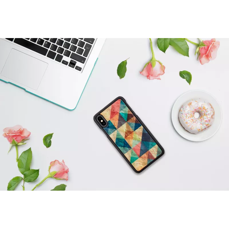 Custodia per cellulare iKins per iPhone XS Max — motivo mosaico, nero