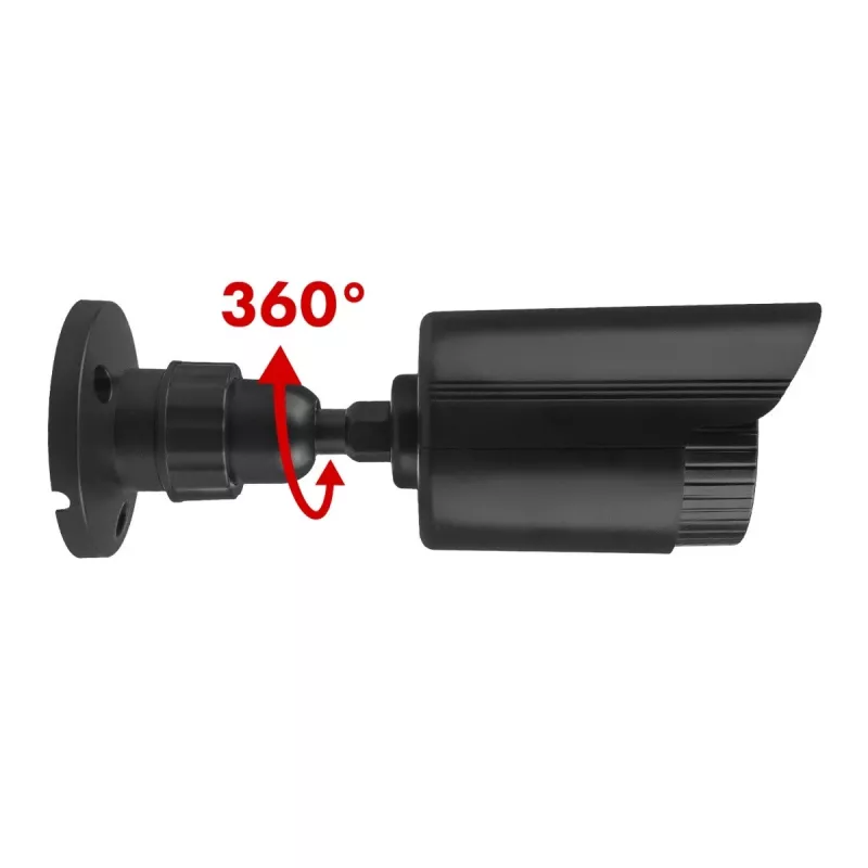 Telecamera tubolare finta CEE IR1800 B, telecamera di sorveglianza simulata con LED IR, nero