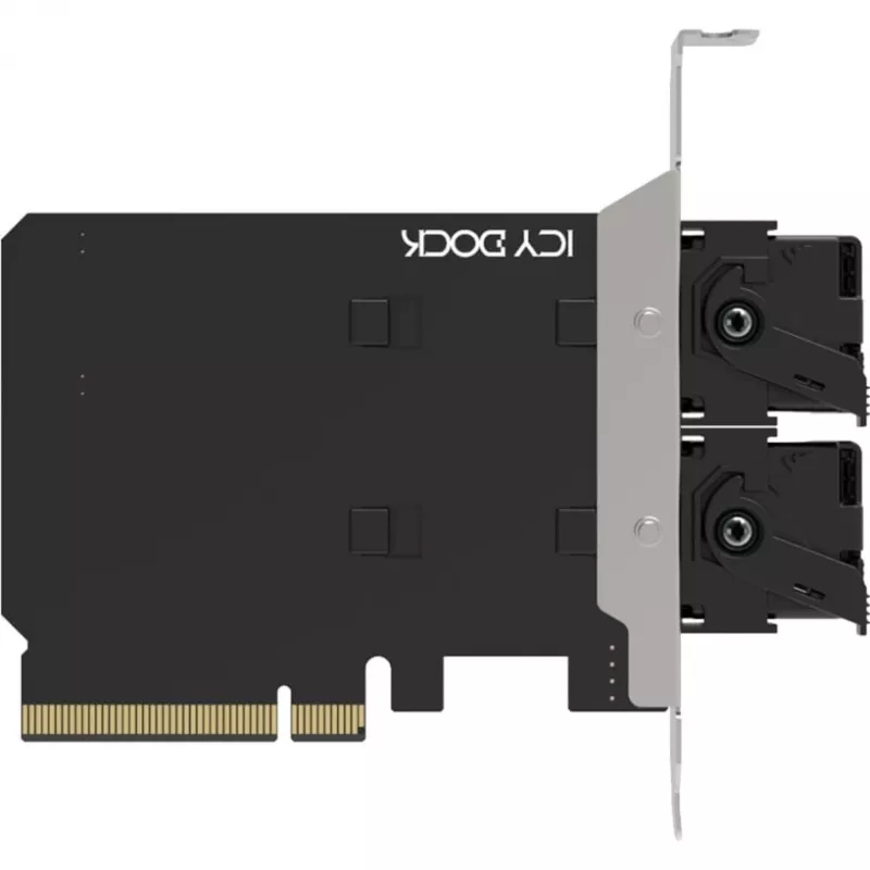 Scheda adattatore PCIe icybox MB312M4P-B — 2× M.2 NVMe su PCIe 4.0 x8 (biforcazione)