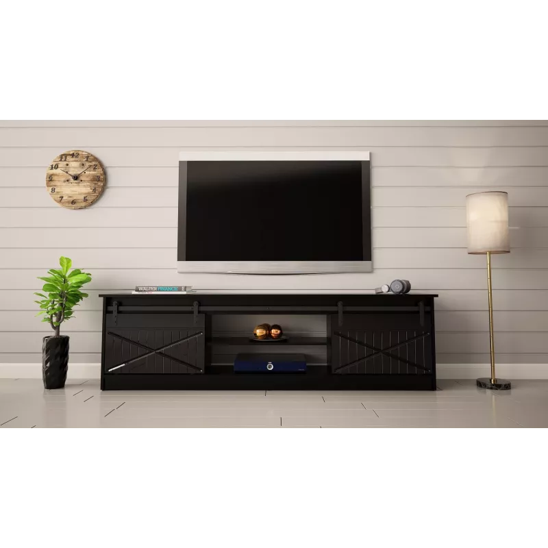 Mobile RTV GRANERO 200x56.7x35 nero/nero lucido