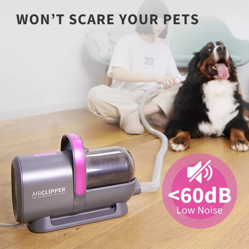 PETKIT AirClipper 5-in-1 LM4 kit toelettatura per animali con aspirapolvere, grigio/bianco