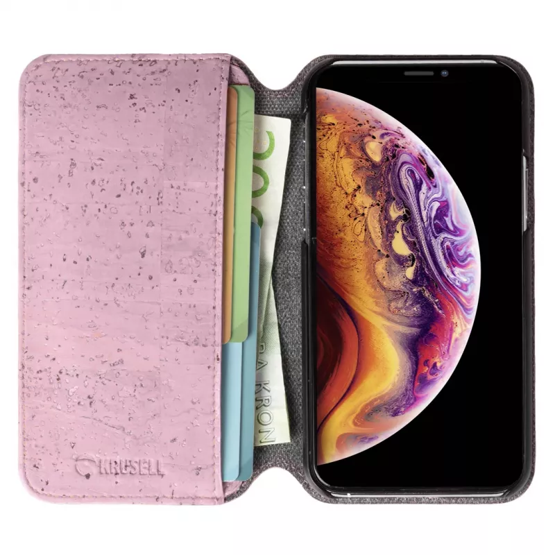Custodia a libro Krusell Birka iPhone 11 Pro Max 16,5 cm rosa