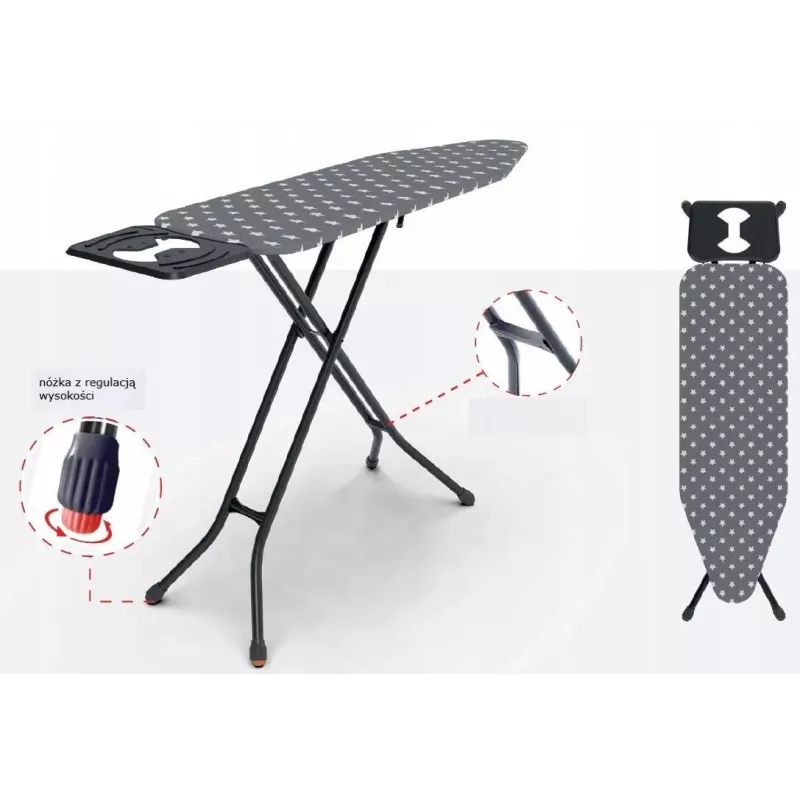 ASSE DA STIRO 120x38cm PROMIS PKD50 STAR stabile con altezza regolabile