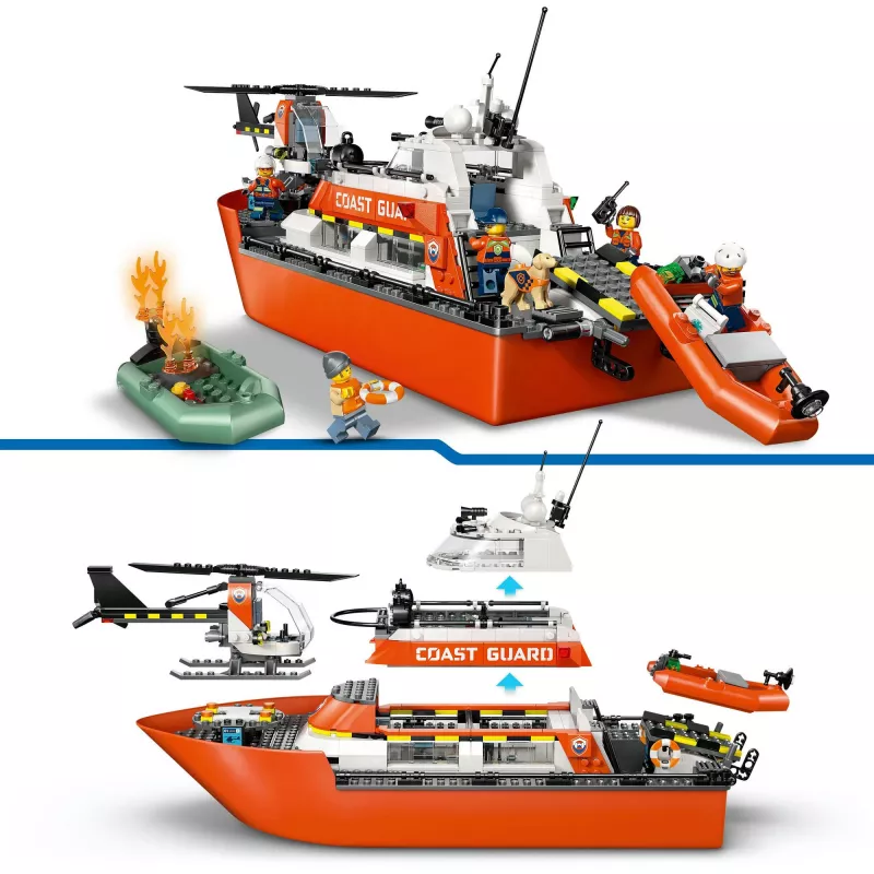 Blocks City 60504 Motoscafo di soccorso ed elicottero della Guardia Costiera