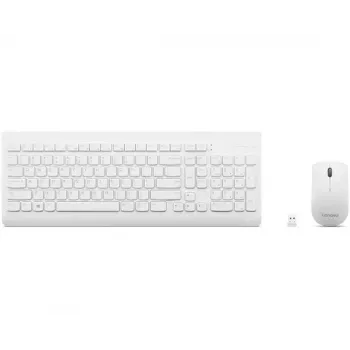 Set tastiera e mouse meccanici full-size Lenovo GX30W75336 — USB + Bluetooth, QWERTZ, bianco