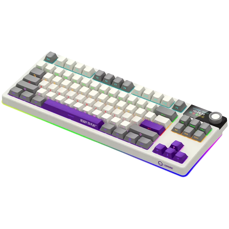 LORGAR KBP70TKLW, tastiera da gaming meccanica TKL wireless Pro, beige, layout EN