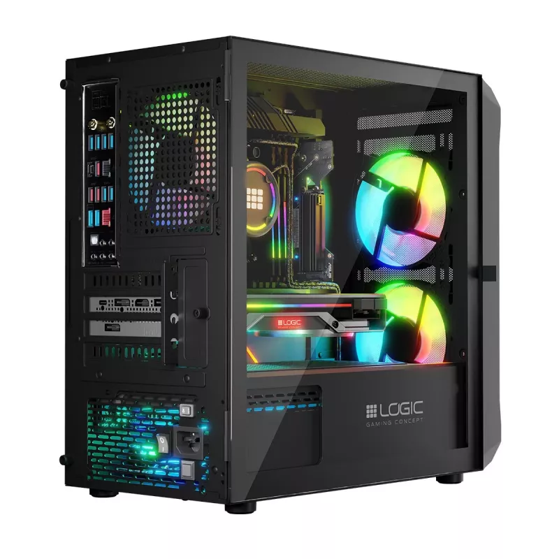 Case per computer Logic Concept Portos Mini ARGB Micro ATX nero