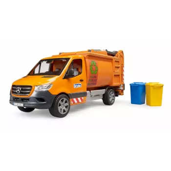 Veicolo modellino BRUDER MB Sprinter camion della spazzatura BR-02682, riproduzione giocattolo in scala