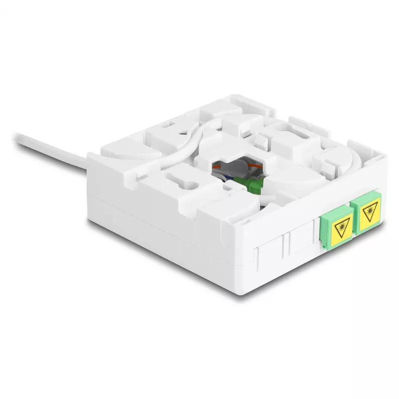 DELOCK Scatola di connessione in fibra ottica 2 x SC/APC simplex con set cavo drop G.657.A1 da 30 m