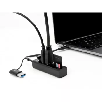 Hub USB 3.2 Gen 1 a 3 porte + lettore di schede SD e Micro SD con connettore USB Type-C o USB Type-A, hub USB