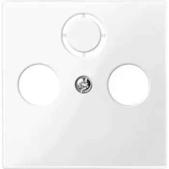 Placca a parete / coprifrutto Merten 296719, termoplastica bianca, cornice singola, 1 pz.