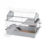 Gabbia Ferplast Barn 100 per conigli e porcellini d'India, metallo/plastica, 960×570×730 mm, tortora/bianco