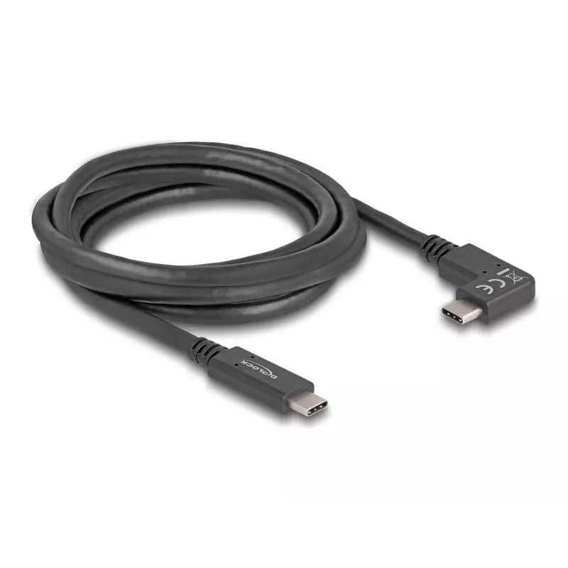 DeLOCK cavo USB connettore maschio USB Type-C su connettore maschio USB Type-C angolare 2 m 5 Gbit/s 4K PD 60 W