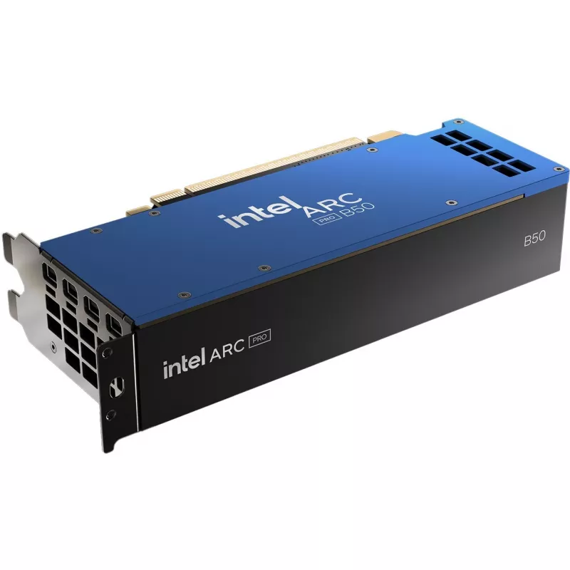 Scheda grafica INTEL Arc Pro B50 — 16 GB GDDR6, 128-Bit, PCIe 5.0, raffreddamento attivo