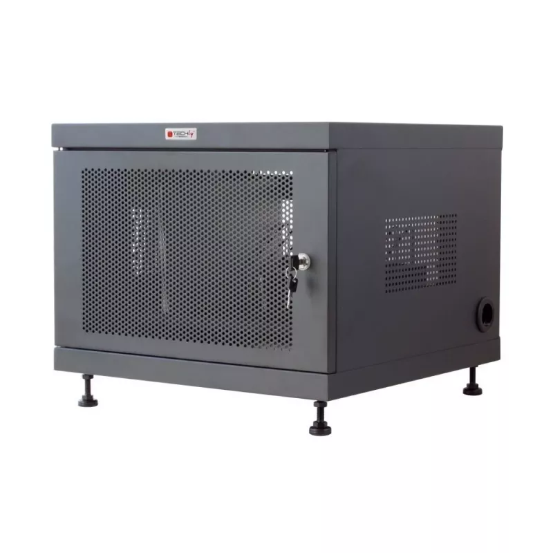 Organizer per cavi da rack TECHLY 367652 con fissaggio adesivo 3M, acciaio, 550×550×410 mm, nero