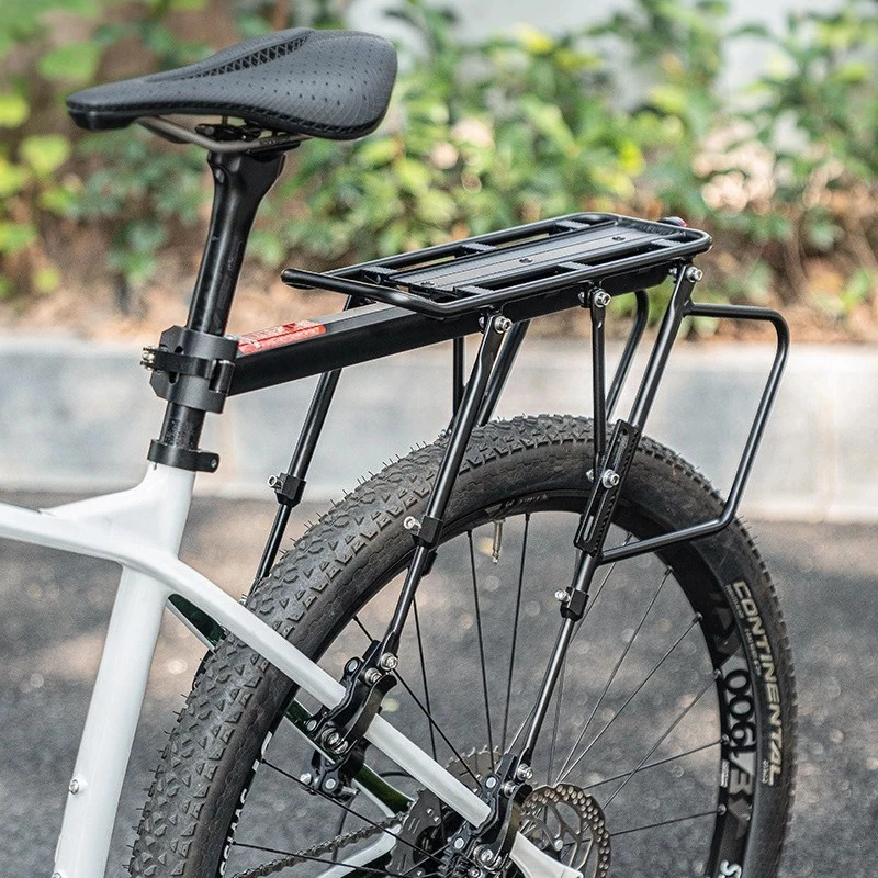 Rockbros 33210004001 Portapacchi per bici nero con ripiano