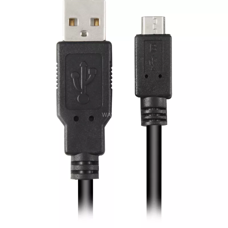 Cavo USB 2.0, connettore maschio USB-A > connettore maschio Micro-USB nero, 0,5 metri, doppio schermo