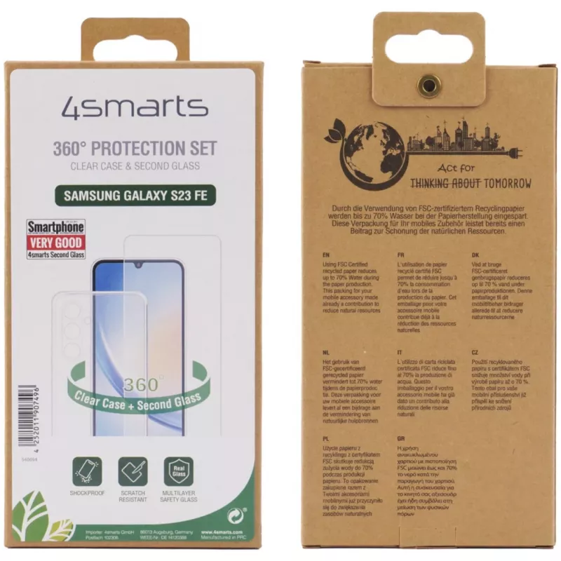 4smarts 540694 custodia per Samsung Galaxy S23 FE, antiurto, antigraffio, trasparente