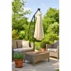 Ombrellone da giardino Black Forest con pareti laterali, grande sedia a dondolo beige da 3 m