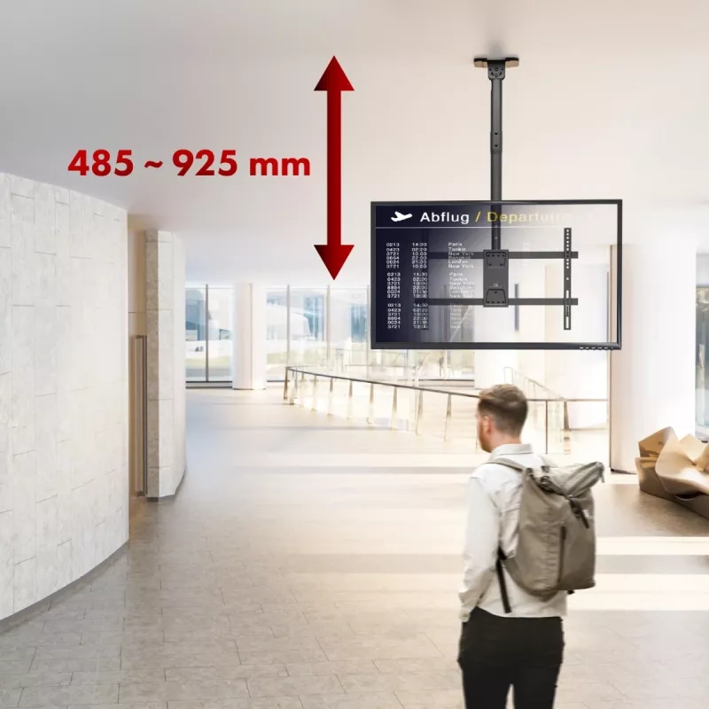 Supporto TV da soffitto MACLEAN MC-112B, portata max. 60 kg, inclinabile e orientabile
