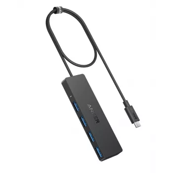 Hub USB Anker Ultra sottile A8309G11 — host USB Type-C, 3× USB 3.2 Gen 1 Type-A, compatto 103×30×10 mm, nero