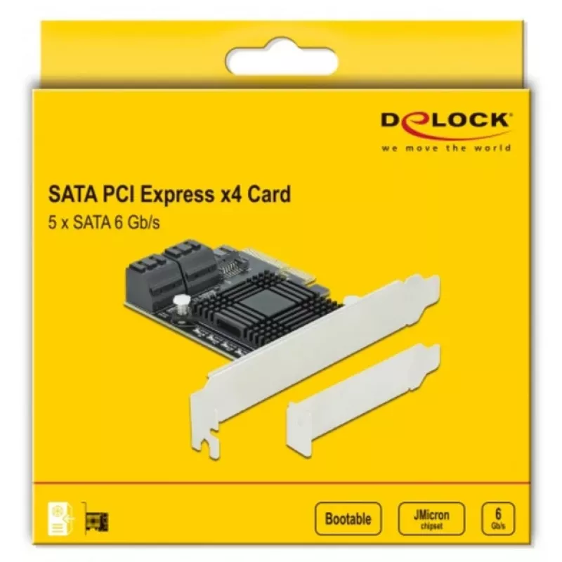 Scheda SATA PCI Express x4 DeLOCK 5 porte fattore di forma low profile