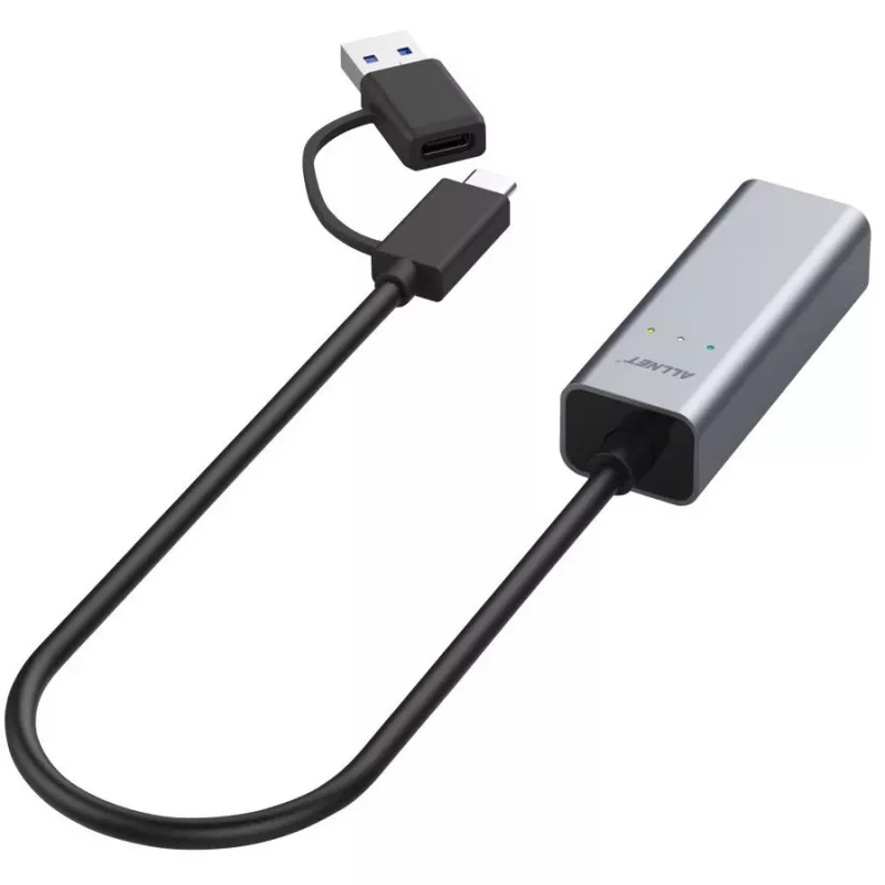 Adattatore Ethernet ALLNET ALL-NC-2.5G-USBC_A USB 3.0 Type-C e Type-A 2,5 Gbps Multi-Gigabit LAN