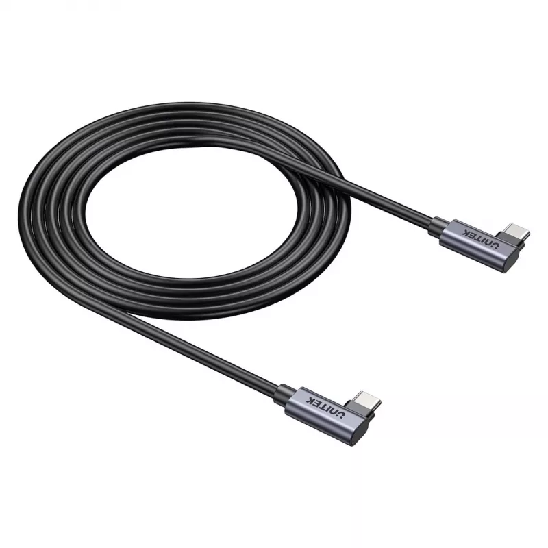 Cavo USB-C Unitek C14147ABK01 90°–90° PD 100W 0,5 m, angolare-angolare, nero