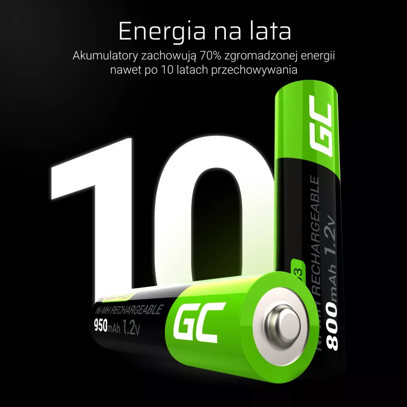 Batteria ricaricabile Green Cell GR03 AAA NiMH 1,2 V 950 mAh – confezione da 4, blister