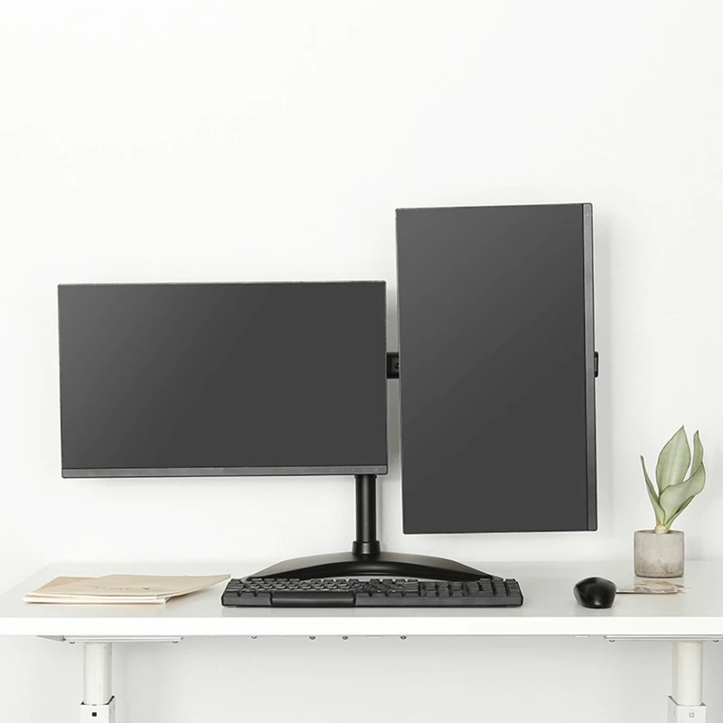 HAGOR HA FS - kit di montaggio (supporto da tavolo) - per 2 display LCD - nero - dimensione schermo: 38-68 cm (15-27