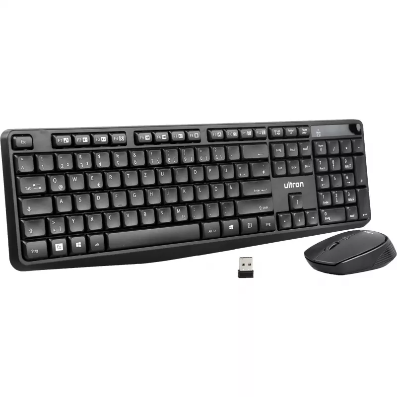 Set tastiera e mouse Ultron UMC300 – RF wireless tedesco nero (364180)