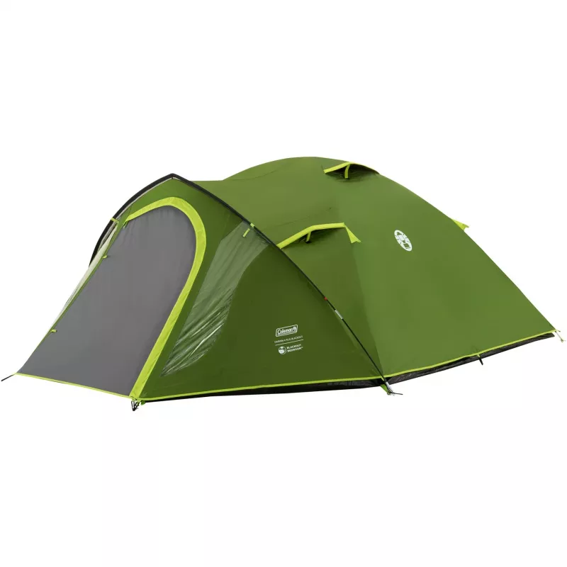 Coleman tenda a cupola Darwin 4 Plus Blackout — tenda tunnel per 4 persone con veranda, verde scuro/verde chiaro