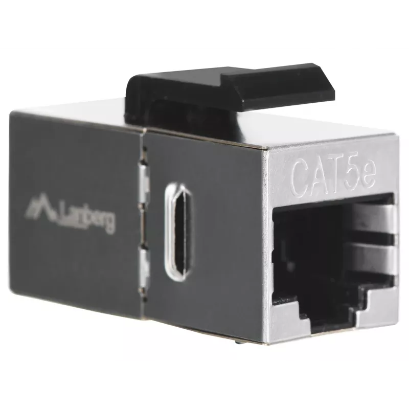 Modulo keystone LANBERG KSF5-3000 — cavo piatto Cat5e F/UTP, connettore femmina RJ-45, nero