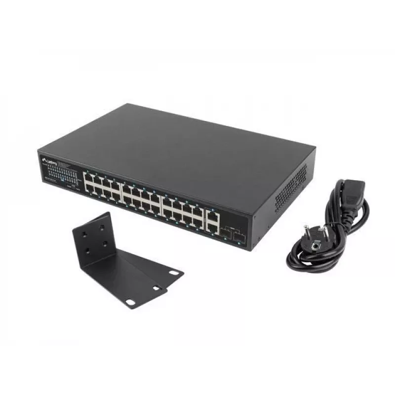 Switch unmanaged Lanberg RSGE-24P-2GE-2S-250 24 porte montaggio rack