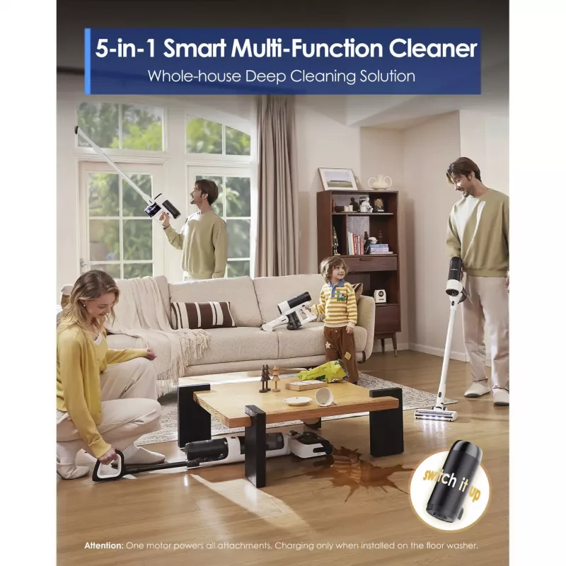Pulitore per pavimenti Tineco Floor One Switch S6 Stretch Plus bianco – pulitore per pavimenti duri bagnato e asciutto senza filo