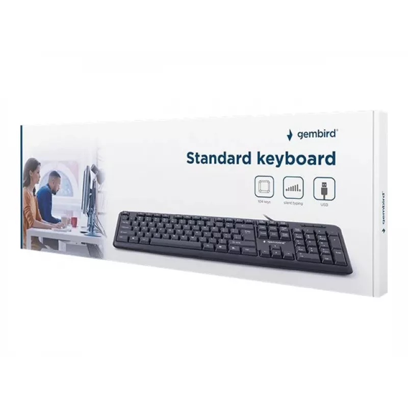Tastiera Gembird KB-U-103-RU ufficio USB QWERTY inglese russo nero