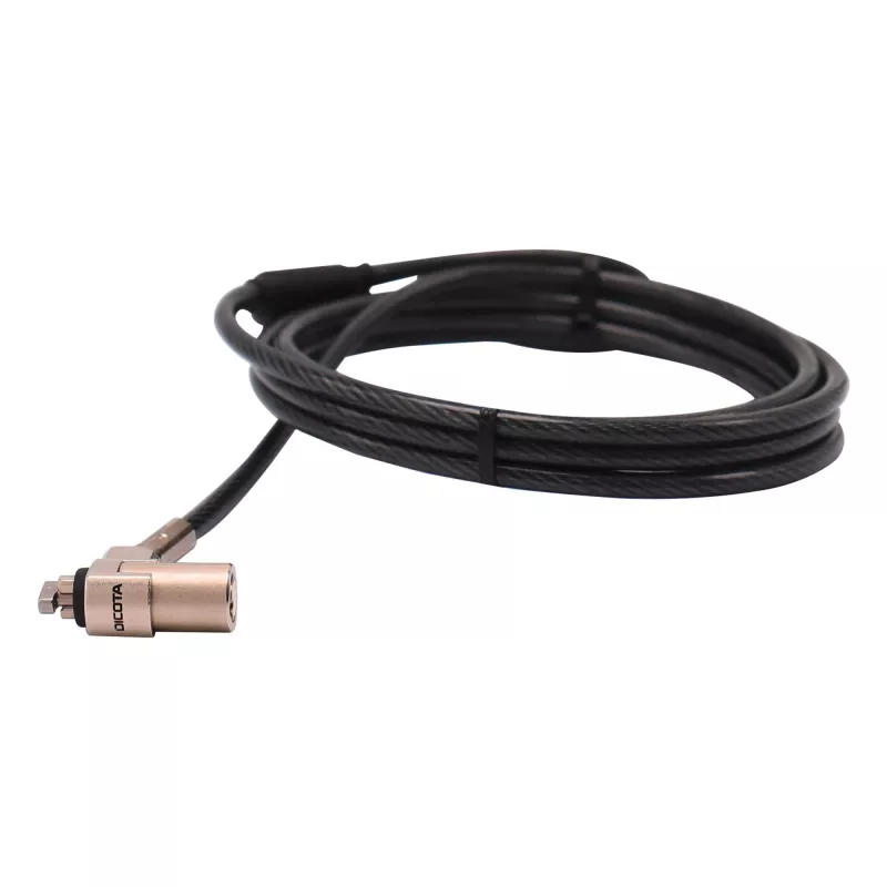 Lucchetto per cavo DICOTA D31831 nero argento 2m chiave tonda