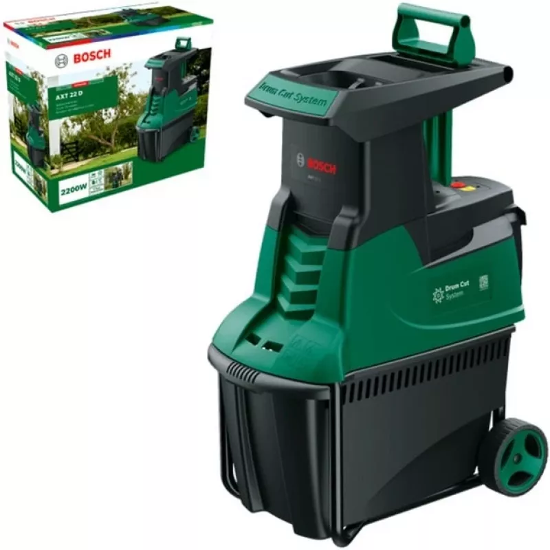 Biotrituratore silenzioso AXT 22 D, rullo di taglio verde/nero, 2.200 Watt