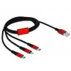 DeLOCK - cavo solo per ricarica - Lightning / USB - USB (M) a Micro-USB Type B, Lightning, USB-C (M) - 1,0 m - schermato - nero (85892)