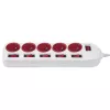Ciabatta Maclean, prolunga 5 prese, con interruttori, 250VAC/10A, 1.5m, MCE204 R/W