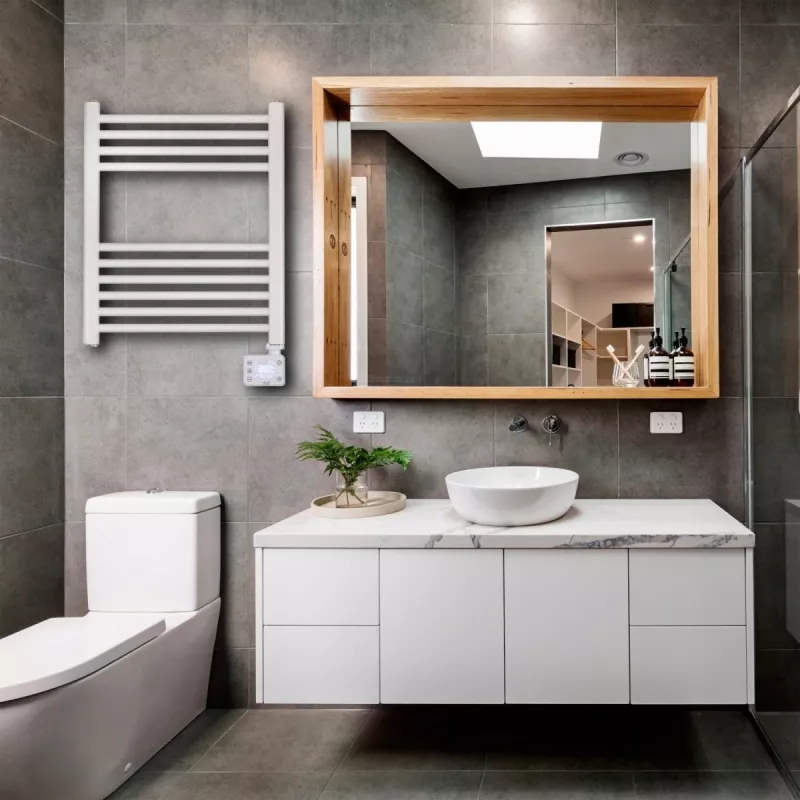 Termoarredo elettrico LED per bagno | AD 7823 | radiatore | 400 W | bianco | IP24