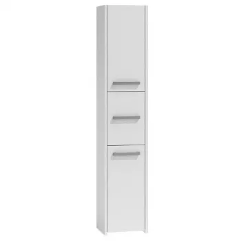 Armadietto bagno Top e Shop S33 BIEL – freestanding, bianco, 6 ripiani, 300×300×1700 mm
