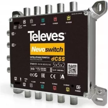 Multiswitch Televes MSU5216C 5 in 2x16 dCSS — Multiswitch per distribuzione satellitare e terrestre