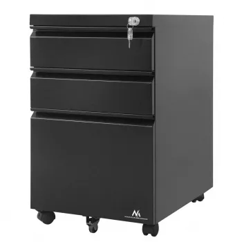Cassettiera per ufficio Maclean MC-850 nero metallo 2 cassetti
