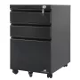 Cassettiera per ufficio Maclean MC-850 nero metallo 2 cassetti
