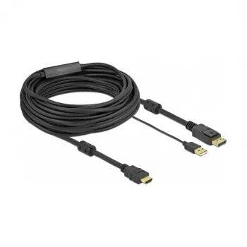 Adattatore per cavo video DeLOCK 85968 10 m HDMI Type-A DisplayPort USB Type-A nero