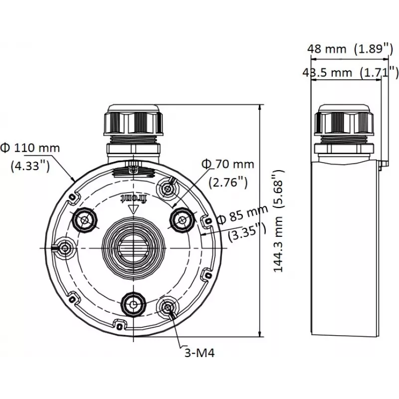 Scatola di connessione Hikvision DS-1280ZJ-TR13 esterno nero argento 1kg